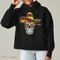 Cinco De Mayo Fiesta Skull Ladies Heavyweight Boxy Pullover Hoodie thumb 0