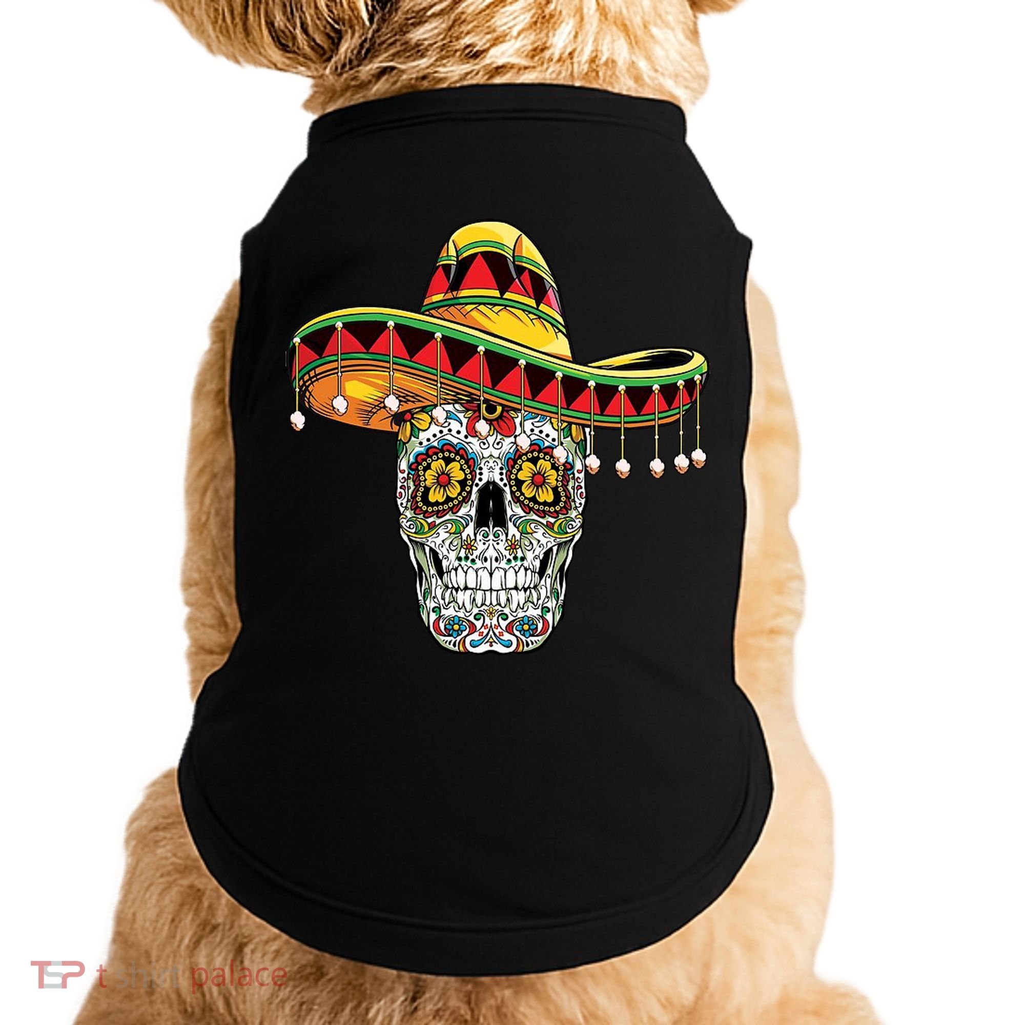 Cinco De Mayo Fiesta Skull Doggie Tank