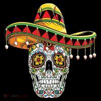 Cinco De Mayo Fiesta Skull USA-Made Doggie Bandana thumb 2