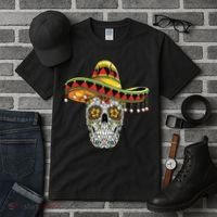 Cinco De Mayo Fiesta Skull Tall T-Shirt thumb 3