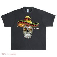 Cinco De Mayo Fiesta Skull Urban Oversized Heavyweight T-Shirt thumb 0