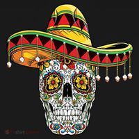 Cinco De Mayo Fiesta Skull Youth Performance Sprint T-Shirt thumb 2