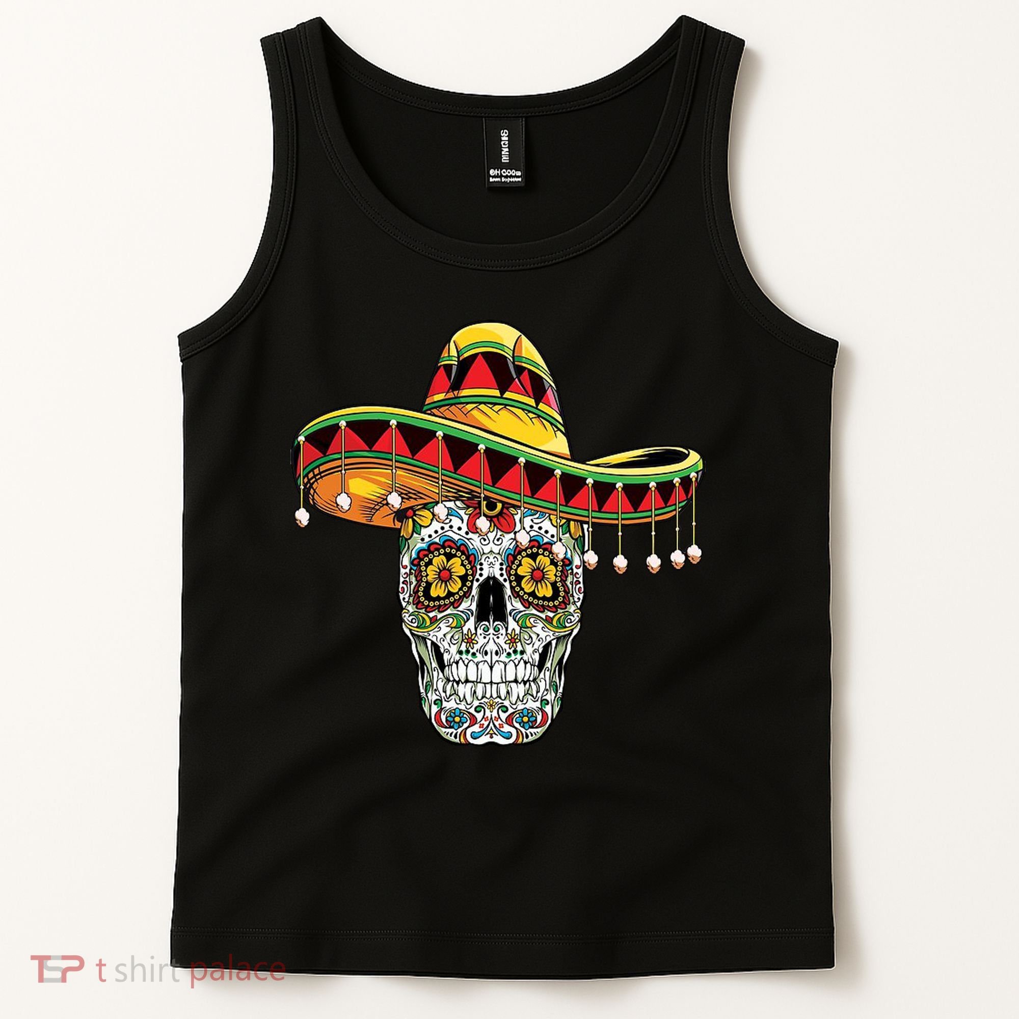 Cinco De Mayo Fiesta Skull Tank Top