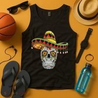Cinco De Mayo Fiesta Skull Tank Top thumb 4