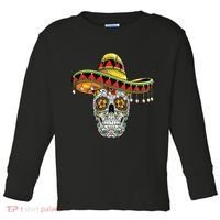 Cinco De Mayo Fiesta Skull Toddler Long Sleeve Shirt thumb 0