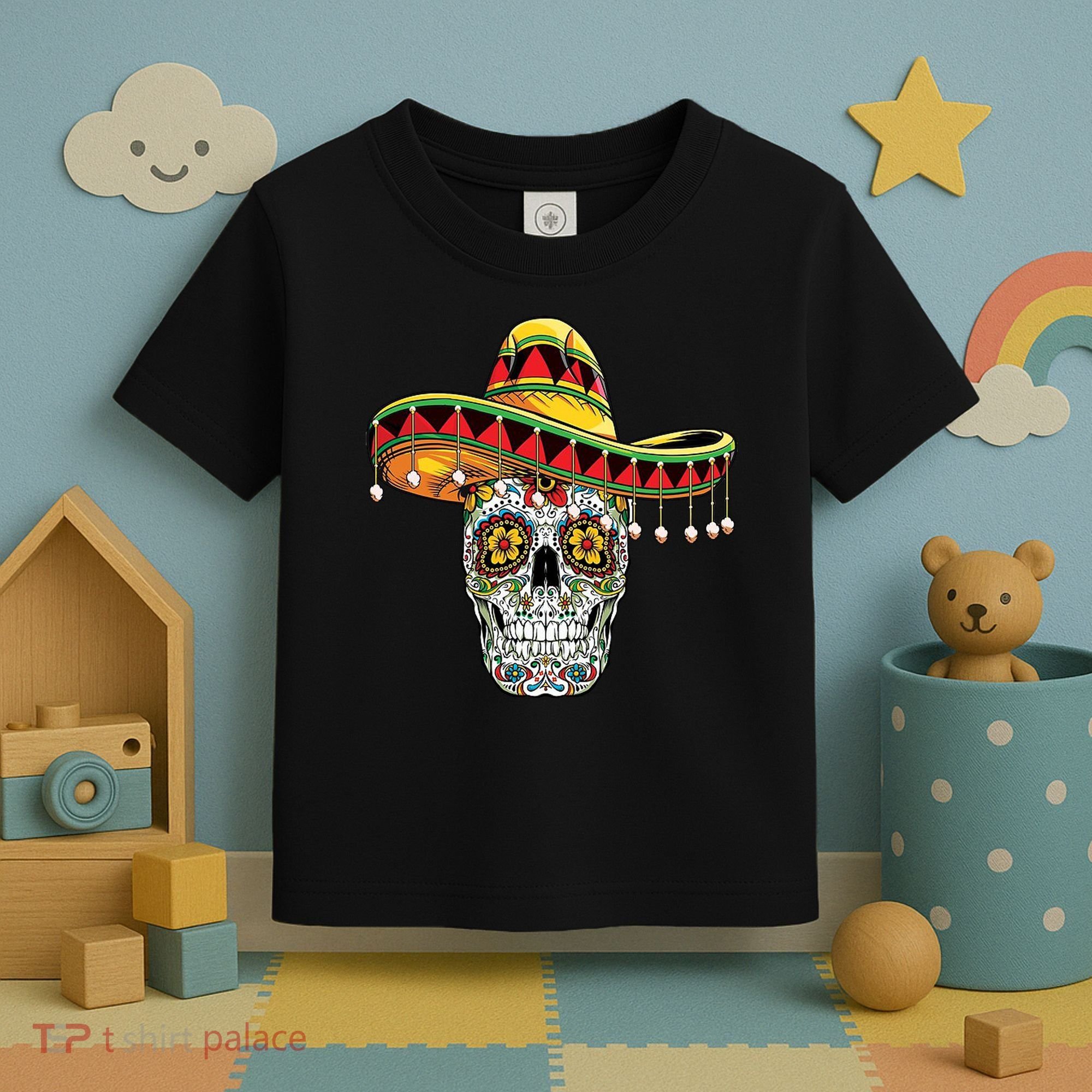 Cinco De Mayo Fiesta Skull Toddler T-Shirt