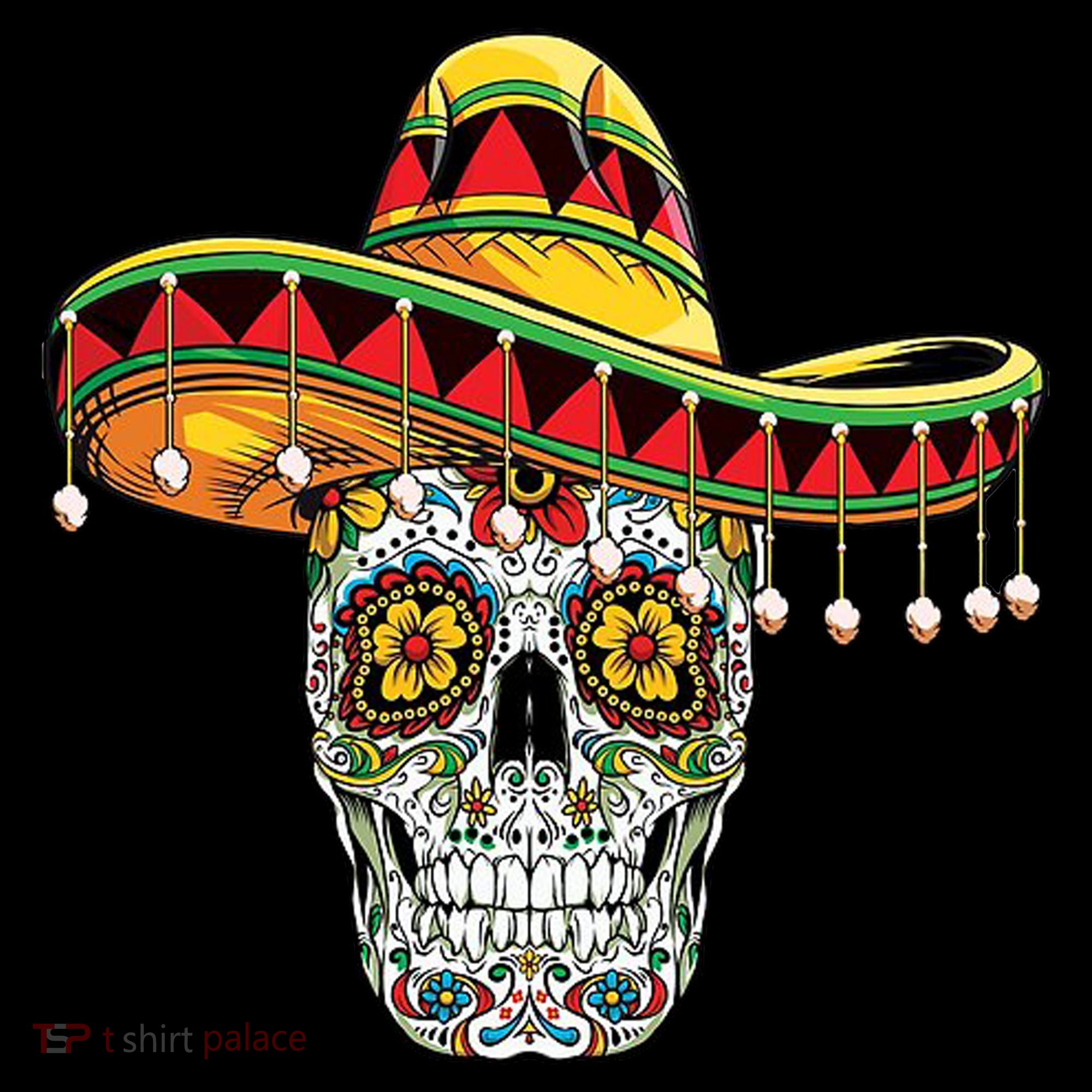 Cinco De Mayo Fiesta Skull Women's Crop Top Tee