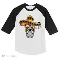 Cinco De Mayo Fiesta Skull Kids Colorblock Raglan Jersey thumb 0