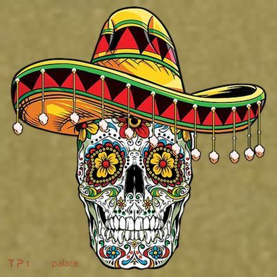 Cinco De Mayo Fiesta Skull Garment-Dyed Women's Muscle Tee