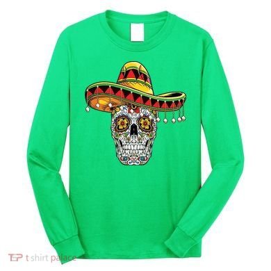 Cinco De Mayo Fiesta Skull Long Sleeve Shirt