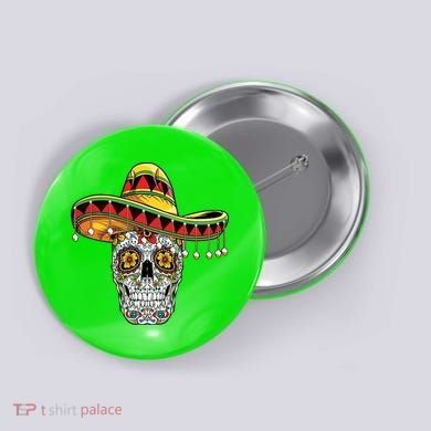 Cinco De Mayo Fiesta Skull Button