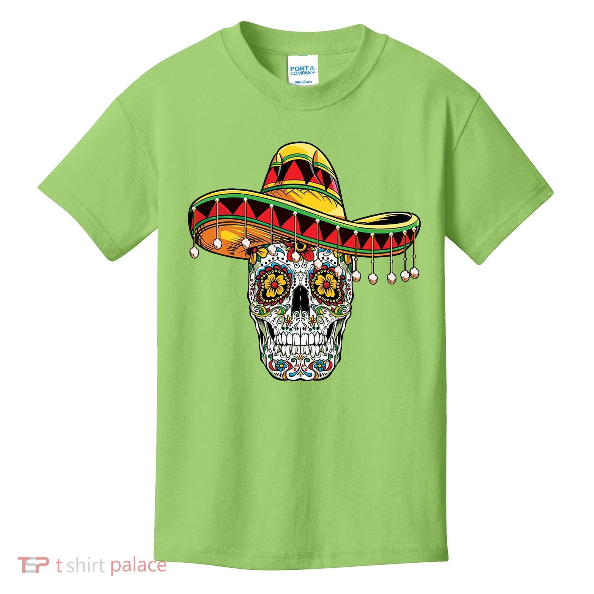 Cinco De Mayo Fiesta Skull Kids T-Shirt