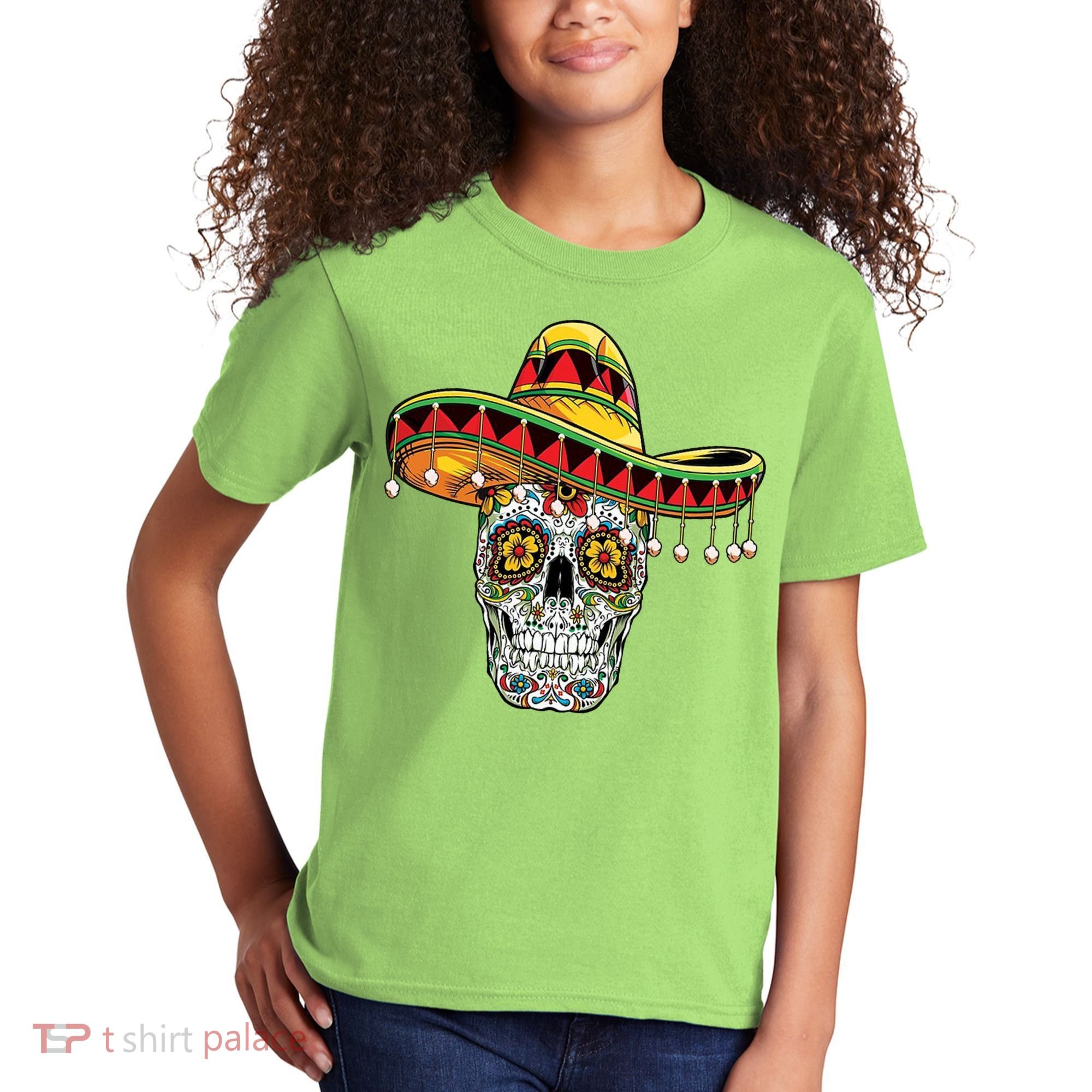 Cinco De Mayo Fiesta Skull Kids T-Shirt