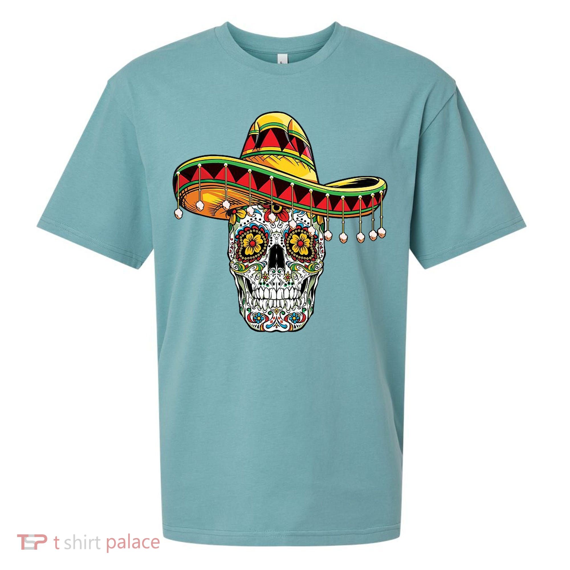 Cinco De Mayo Fiesta Skull Sueded Cloud Jersey T-Shirt