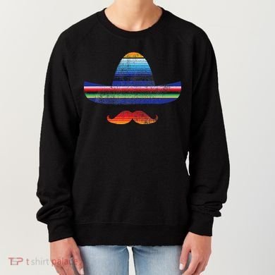 Cinco De Mayo Serape Blanket Inspired Sombrero Mustache Women's Sweatshirt