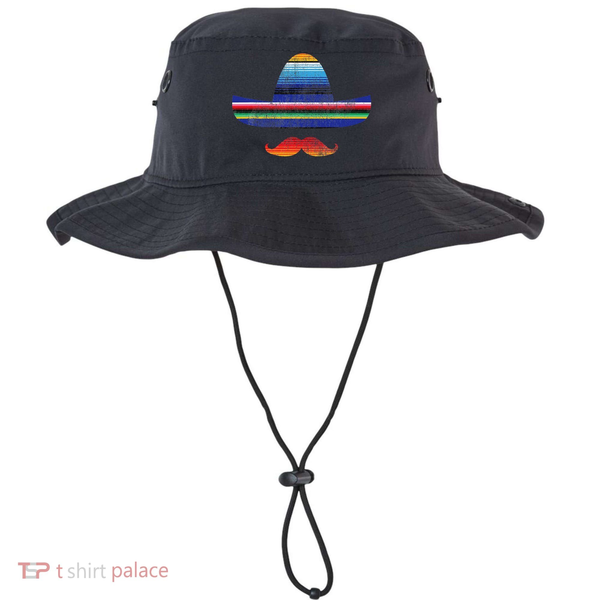 Cinco De Mayo Serape Blanket Inspired Sombrero Mustache Bucket Hat