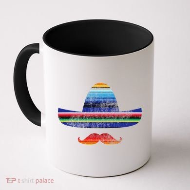 Cinco De Mayo Serape Blanket Inspired Sombrero Mustache Coffee Mug