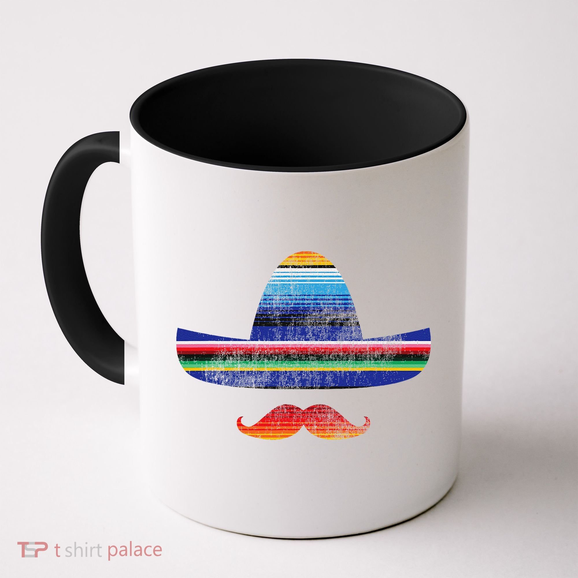 Cinco De Mayo Serape Blanket Inspired Sombrero Mustache Coffee Mug