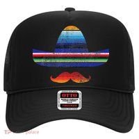 Cinco De Mayo Serape Blanket Inspired Sombrero Mustache Hat thumb 0