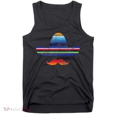 Cinco De Mayo Serape Blanket Inspired Sombrero Mustache Tank Top