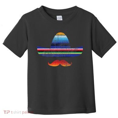 Cinco De Mayo Serape Blanket Inspired Sombrero Mustache Toddler T-Shirt