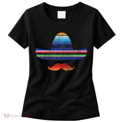 Cinco De Mayo Serape Blanket Inspired Sombrero Mustache Women's T-Shirt