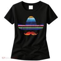 Cinco De Mayo Serape Blanket Inspired Sombrero Mustache Women's T-Shirt thumb 0
