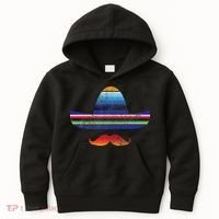 Cinco De Mayo Serape Blanket Inspired Sombrero Mustache Kids Hoodie thumb 0