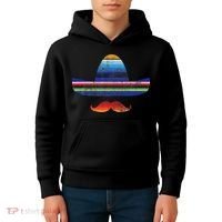 Cinco De Mayo Serape Blanket Inspired Sombrero Mustache Kids Hoodie thumb 4