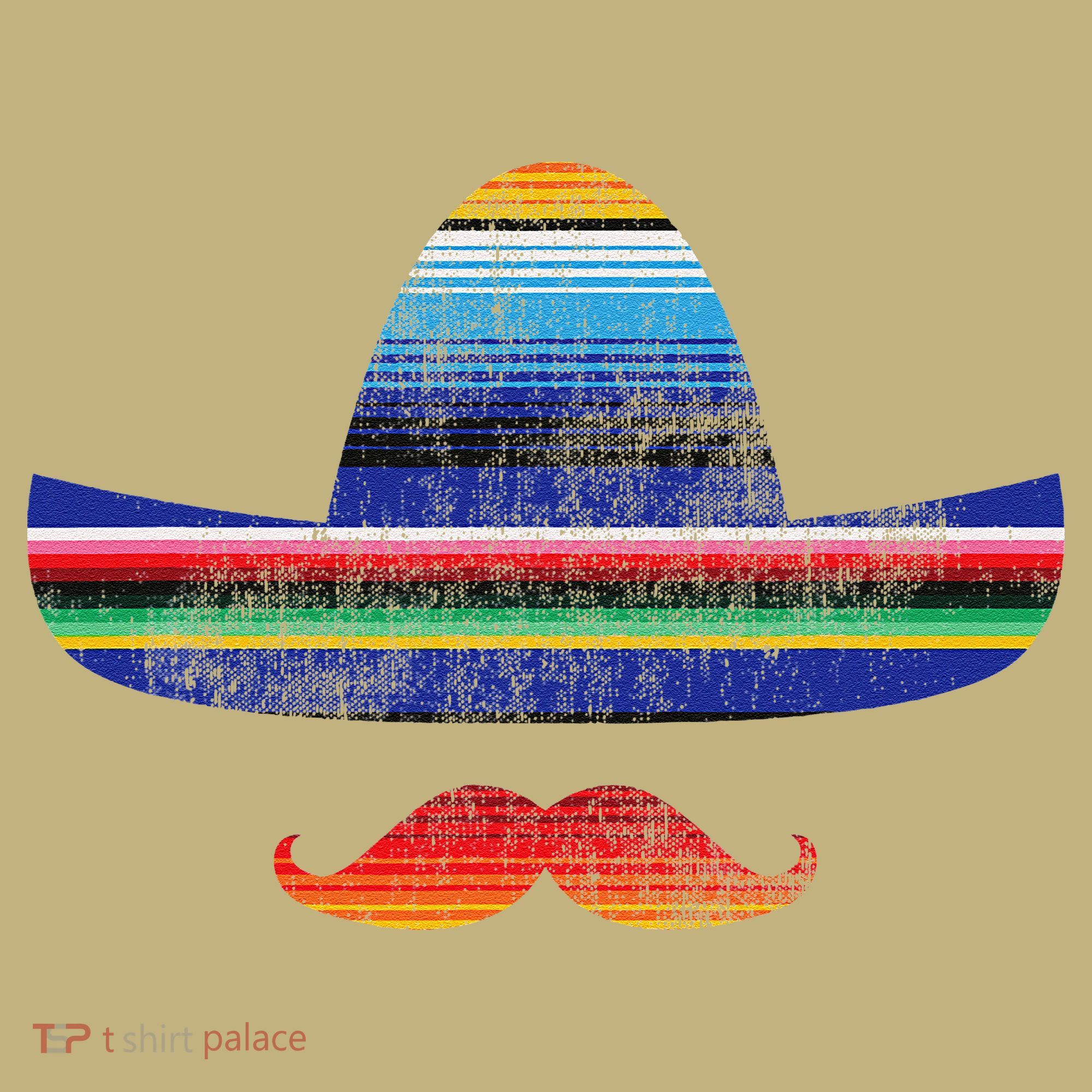 Cinco De Mayo Serape Blanket Inspired Sombrero Mustache Hoodie