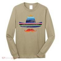 Cinco De Mayo Serape Blanket Inspired Sombrero Mustache Long Sleeve Shirt thumb 0