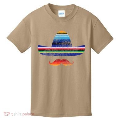 Cinco De Mayo Serape Blanket Inspired Sombrero Mustache Kids T-Shirt