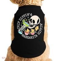 Chippin Dippin Margarita Sippin Skull Doggie Tank thumb 0