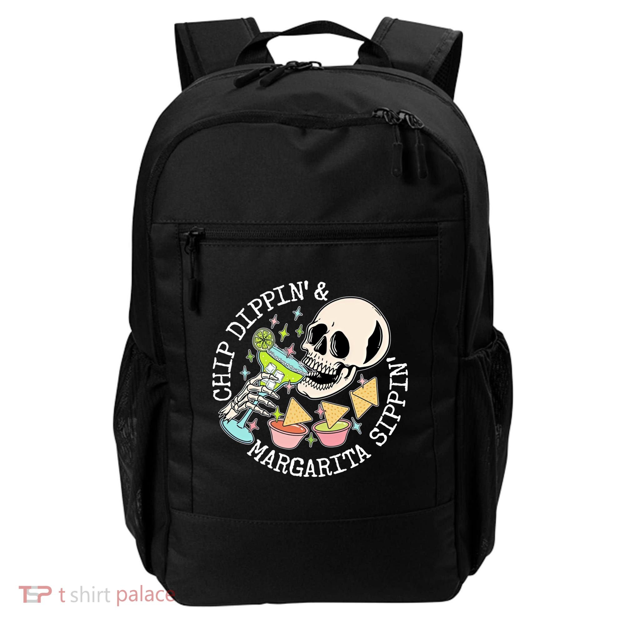 Chippin Dippin Margarita Sippin Skull Backpack