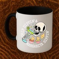 Chippin Dippin Margarita Sippin Skull Coffee Mug thumb 2