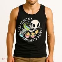 Chippin Dippin Margarita Sippin Skull Tank Top thumb 3