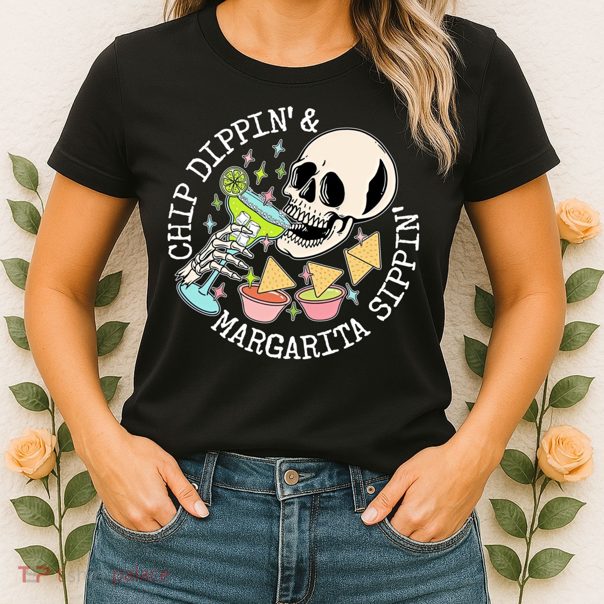 Chippin Dippin Margarita Sippin Skull Women's T-Shirt