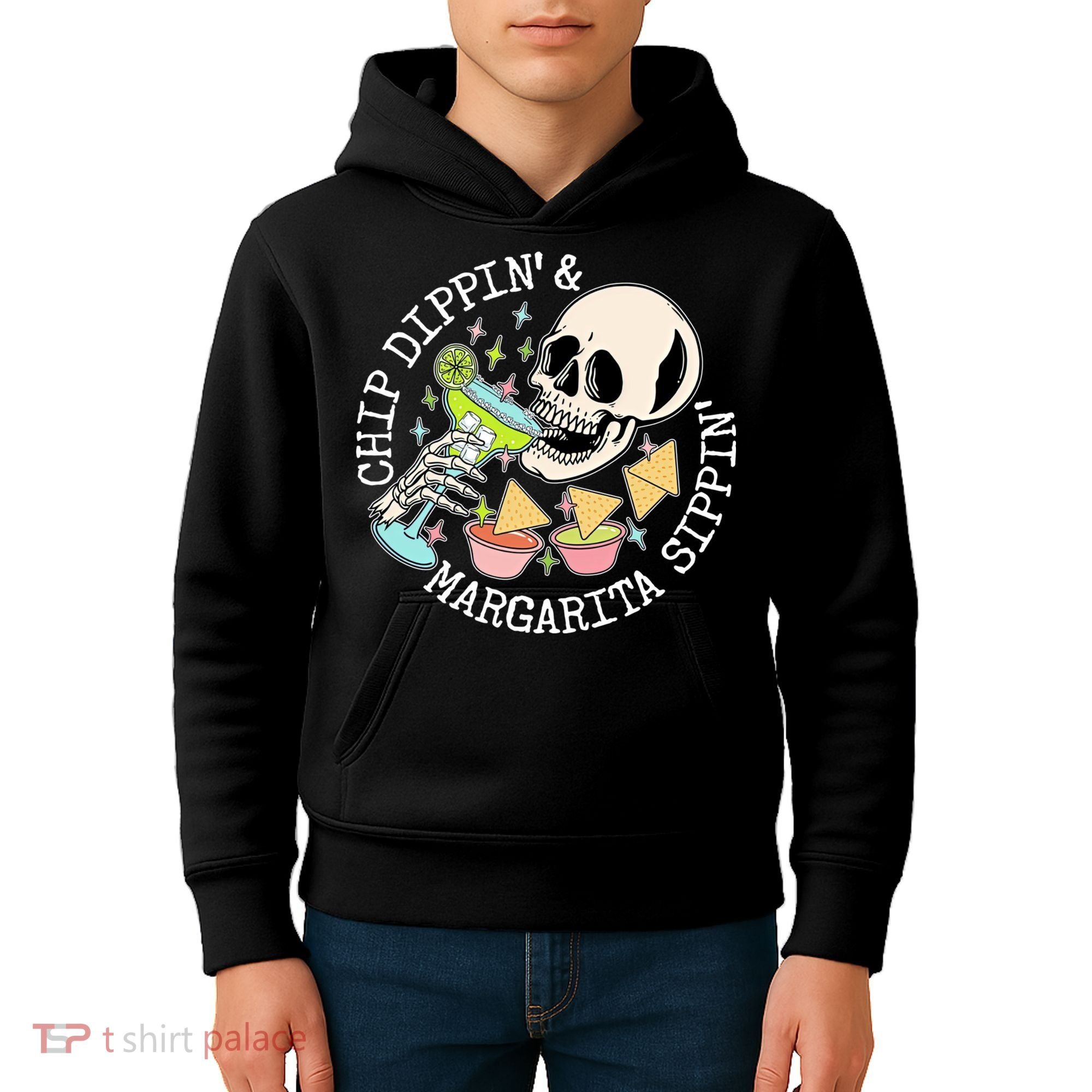 Chippin Dippin Margarita Sippin Skull Kids Hoodie