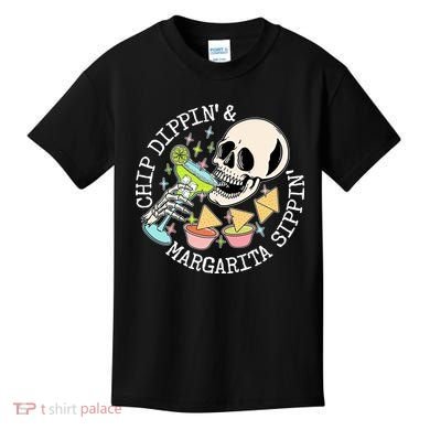 Chippin Dippin Margarita Sippin Skull Kids T-Shirt