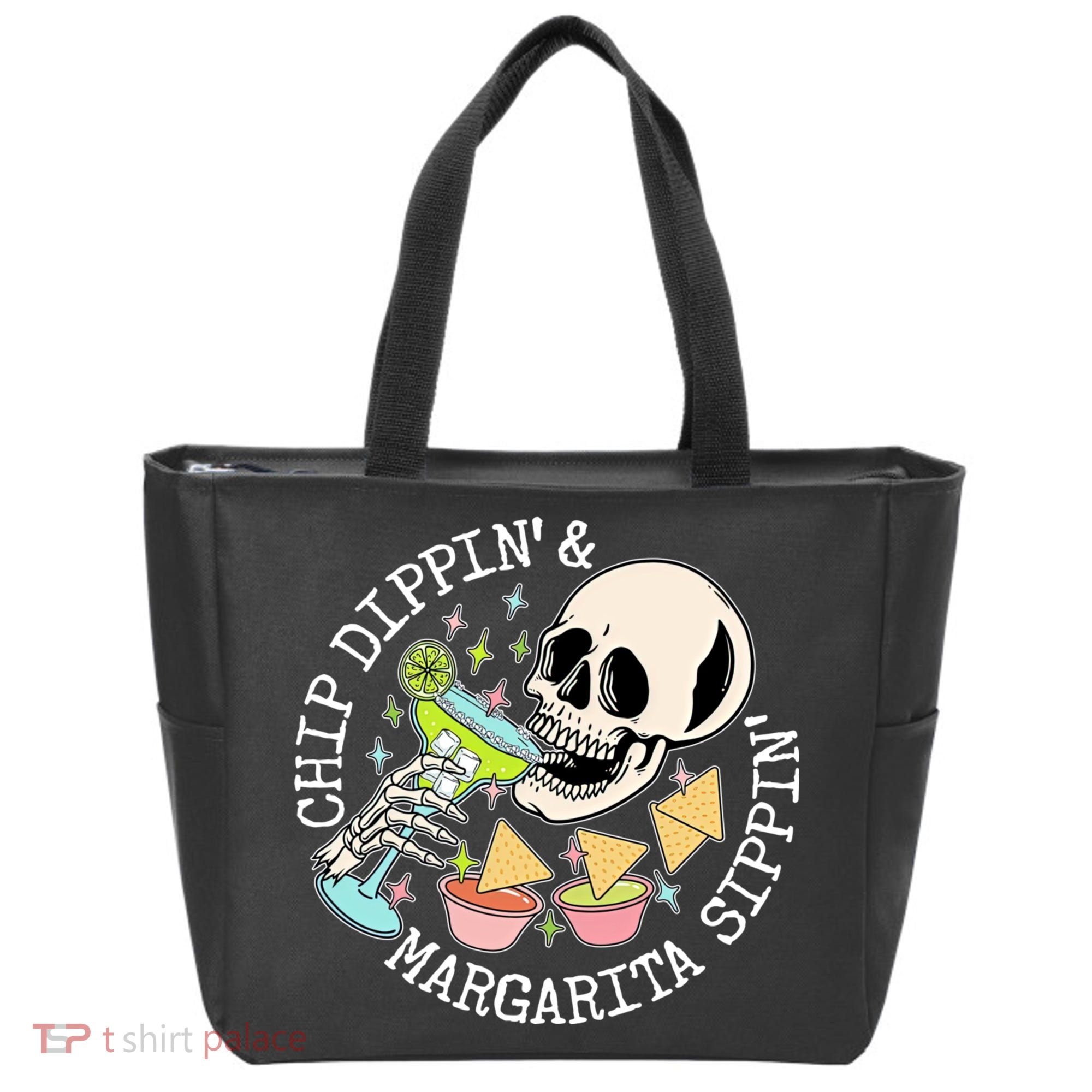 Chippin Dippin Margarita Sippin Skull Tote Bag