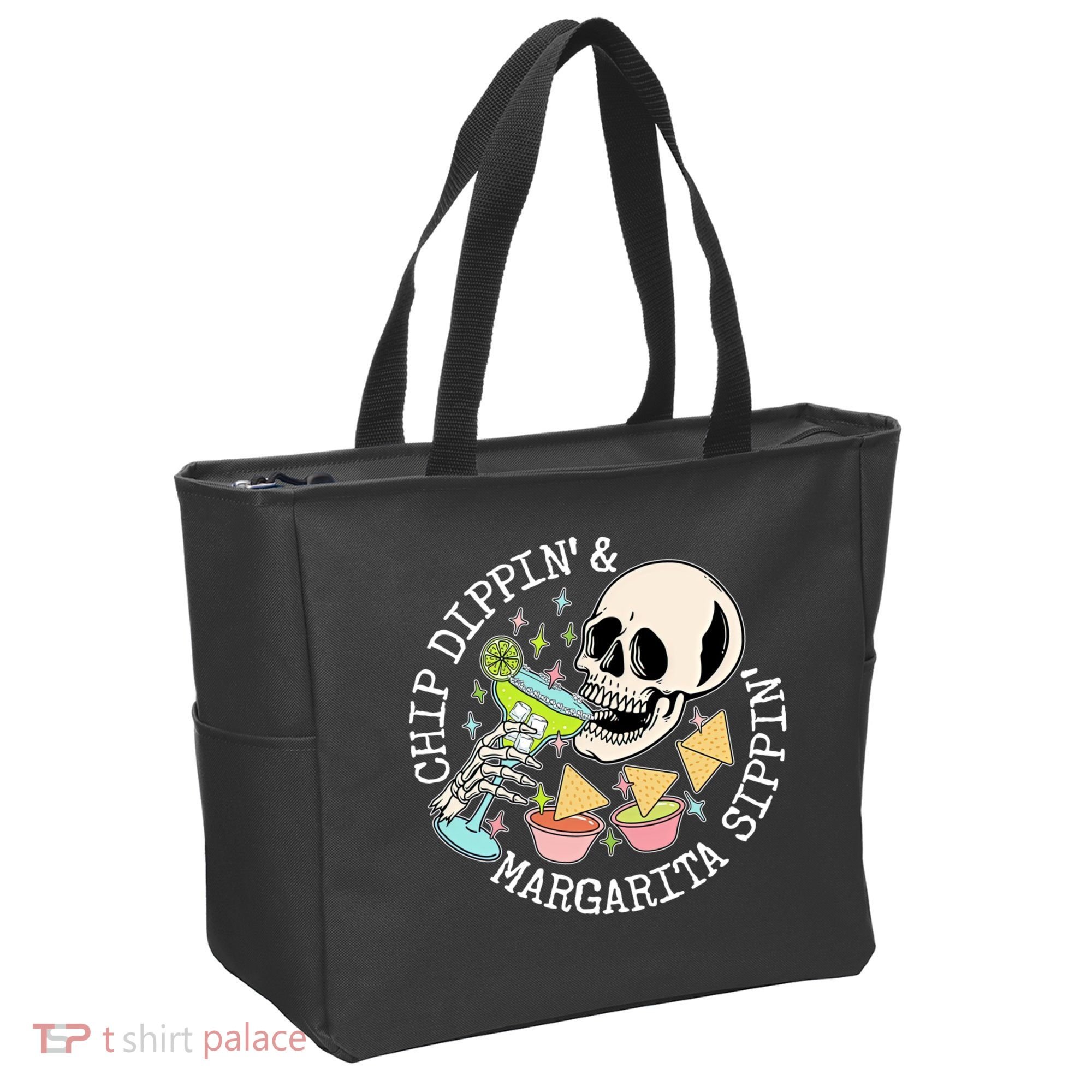 Chippin Dippin Margarita Sippin Skull Tote Bag