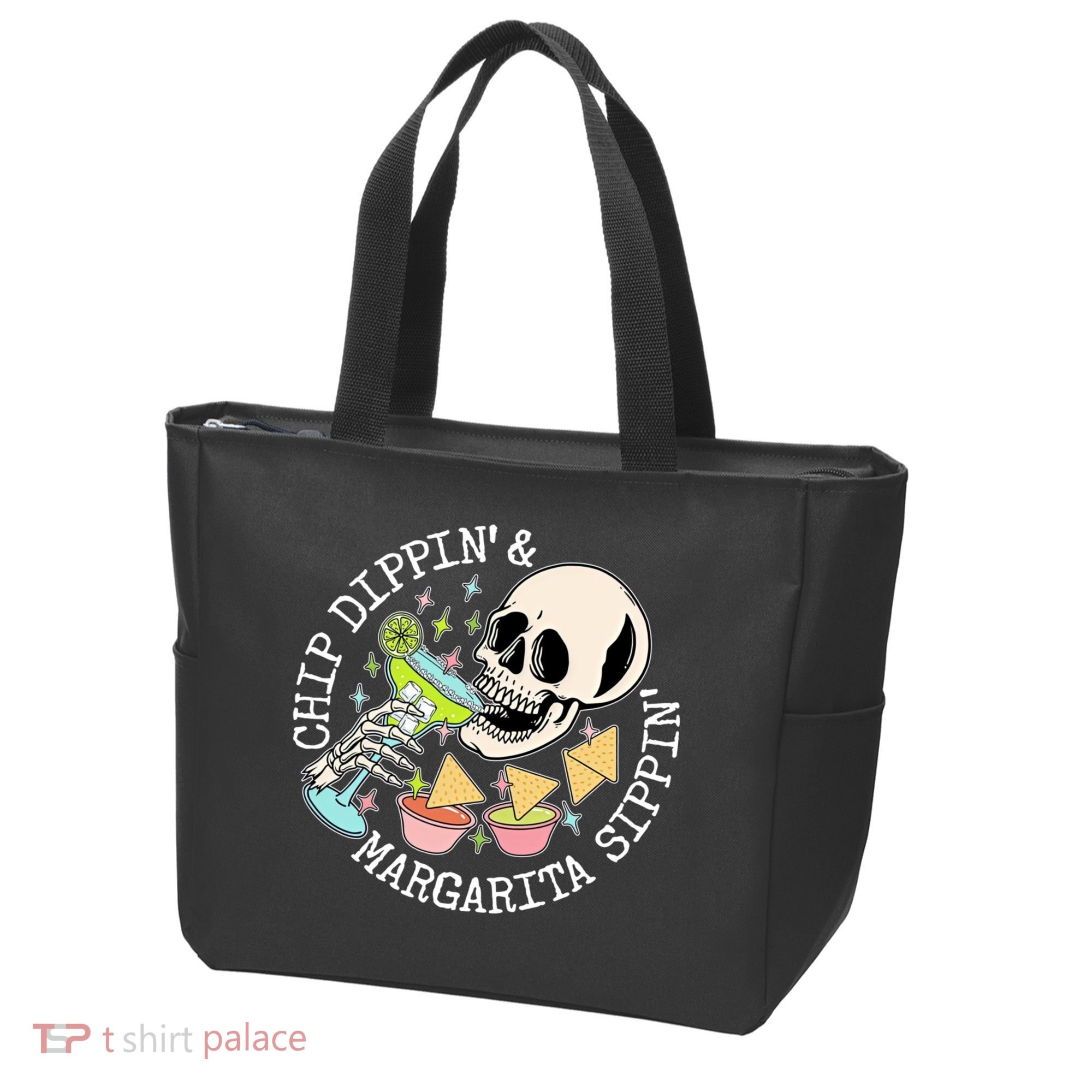 Chippin Dippin Margarita Sippin Skull Tote Bag