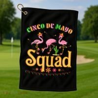 Cinco De Mayo Squad Flamingo Golf Towel thumb 1