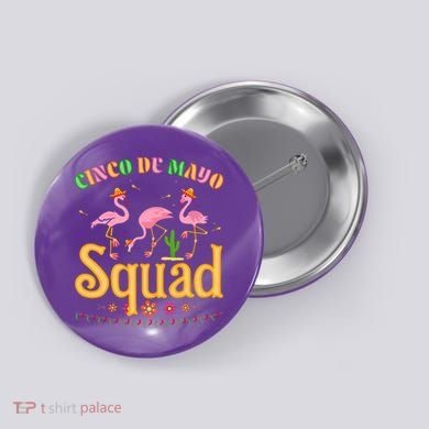 Cinco De Mayo Squad Flamingo Button
