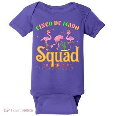 Cinco De Mayo Squad Flamingo Baby Bodysuit