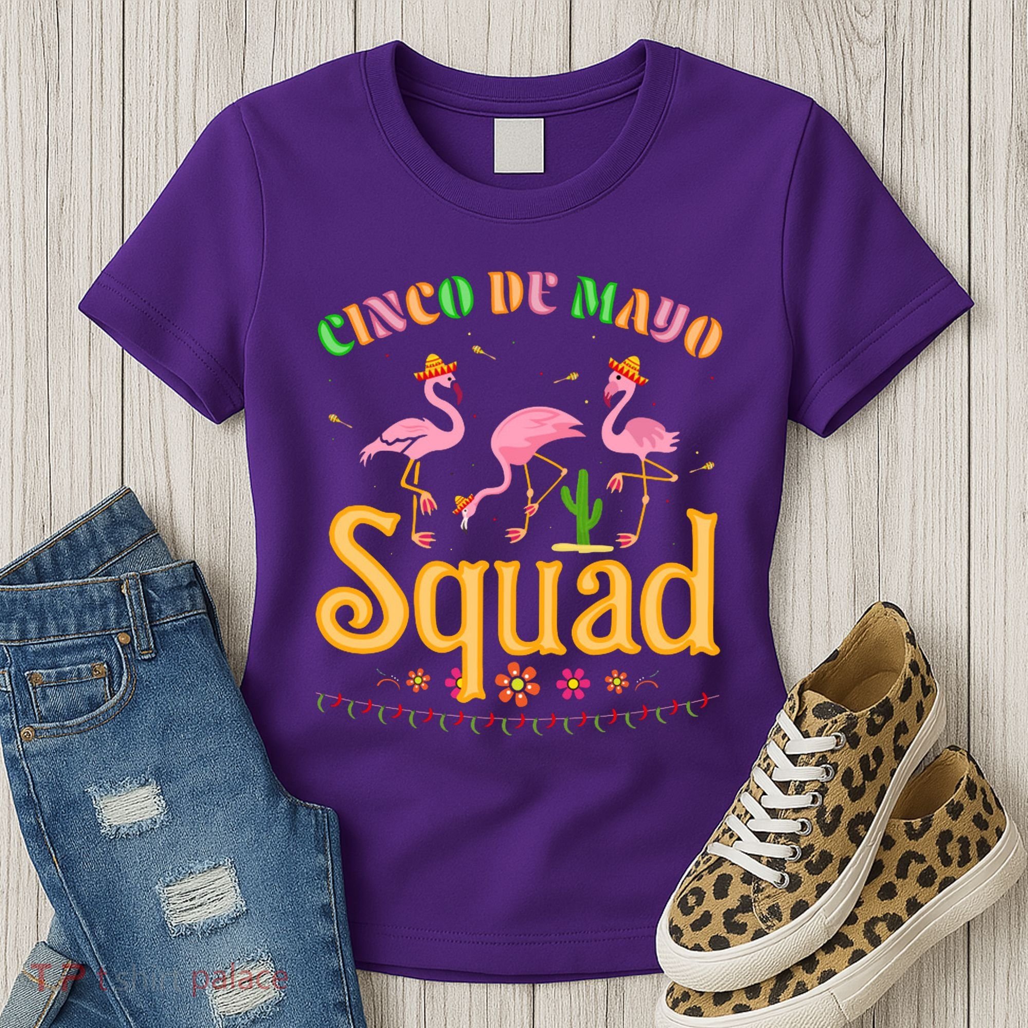 Cinco De Mayo Squad Flamingo Women's T-Shirt