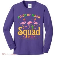 Cinco De Mayo Squad Flamingo Kids Long Sleeve Shirt thumb 0