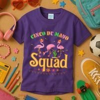 Cinco De Mayo Squad Flamingo Kids T-Shirt thumb 3