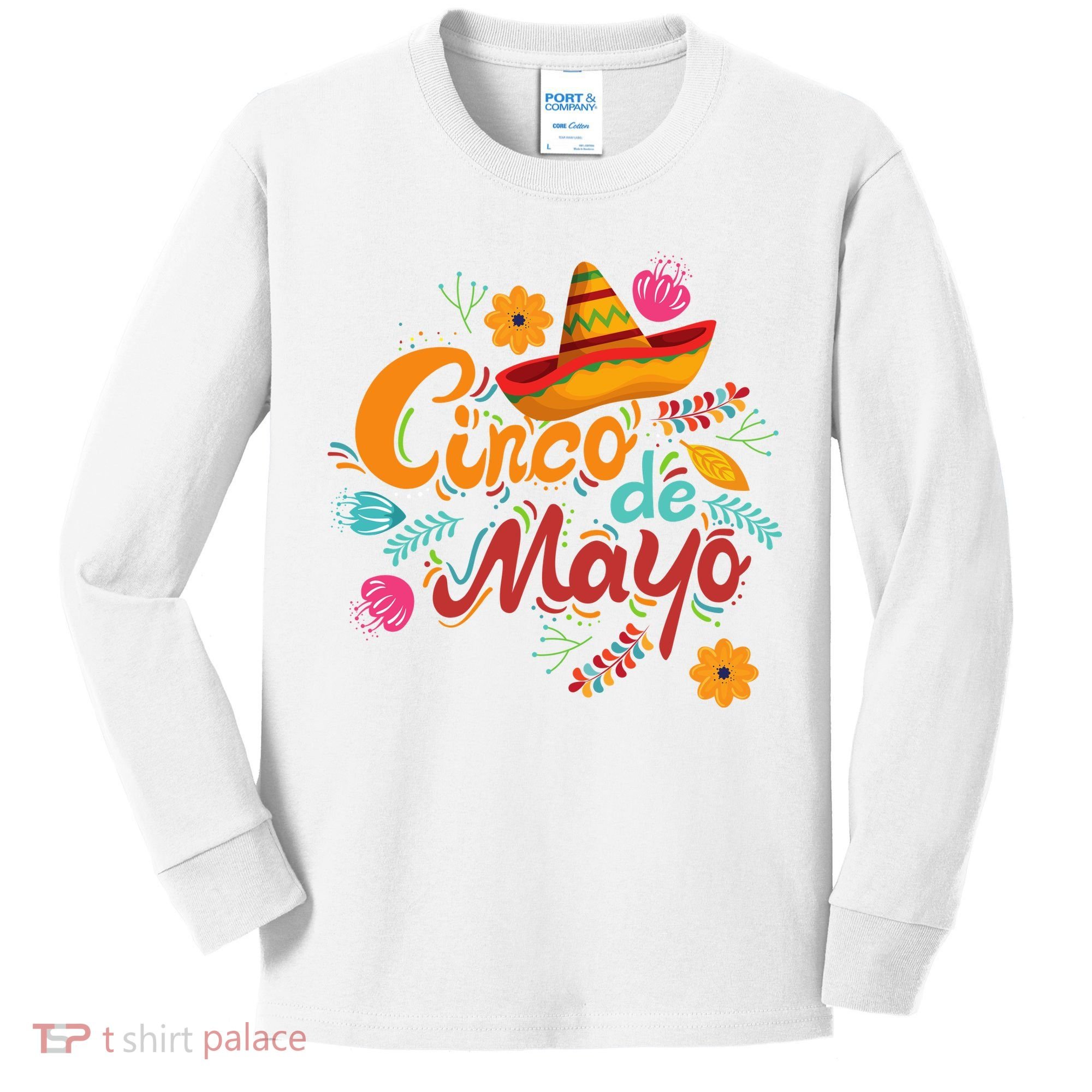 Cinco De Mayo Fiesta Celebration Kids Long Sleeve Shirt