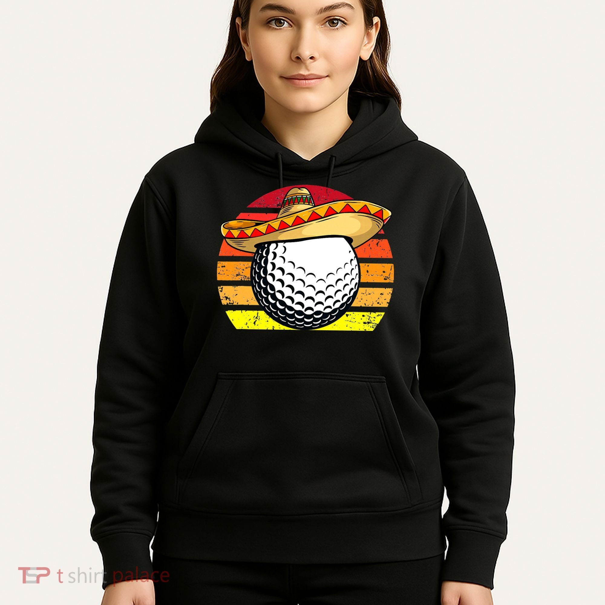 Cinco de Mayo Golf Ball With Sombrero Golfer Mexican Fiesta Hoodie